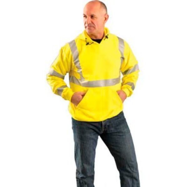 Occunomix Premium Flame Resistant Pull-Over Hoodie Hi-Vis Yellow, 3XL,  LUX-SWT3FR-Y3X